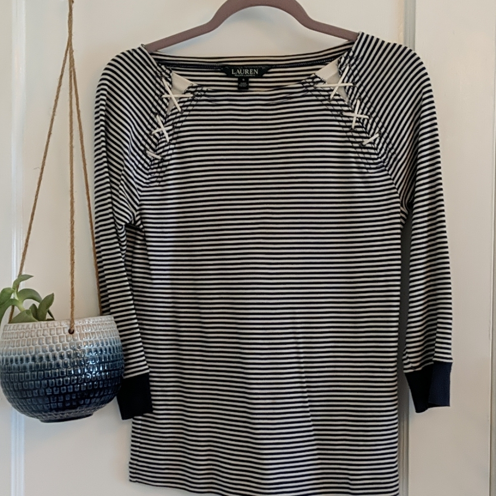 Ralph Lauren striped boat neck pullover